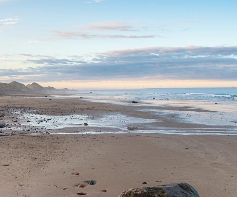 Sinclair Bay beach at Reiss near Wick in Scotland