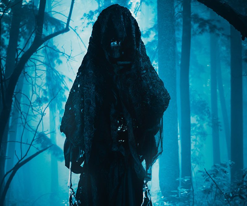 A ghostly figure in some woods