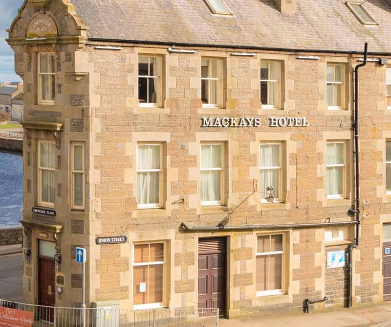 Mackays Hotel exterior on a beautiful bright winters day