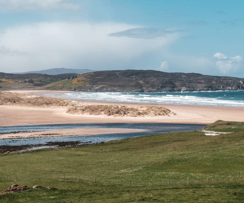 Where the River Naver joins the sea at at Bettyhill in Caithness.