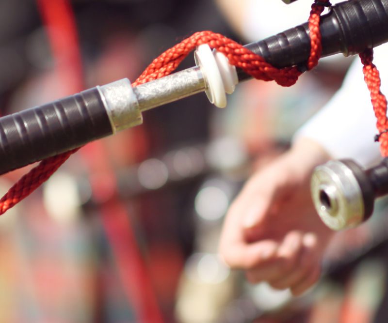 Pipe band at a Highland Games event