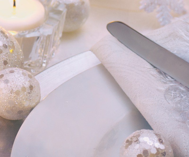 Table set for a winter wedding