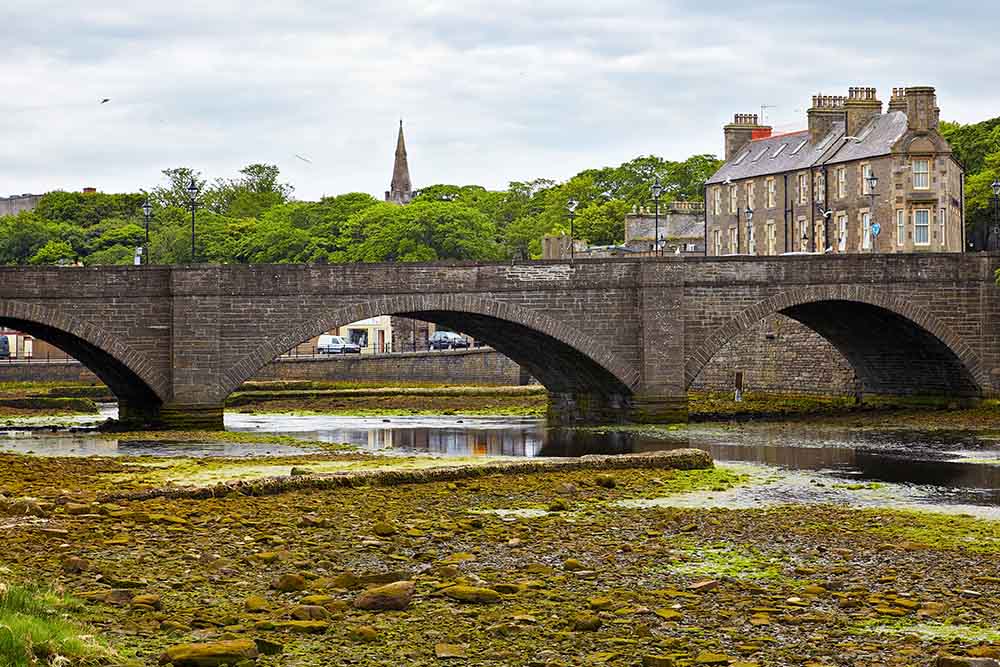 Wick River flowing under a bridge.