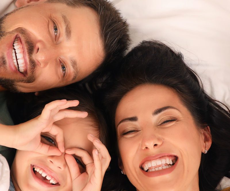 A happy family on a hotel break